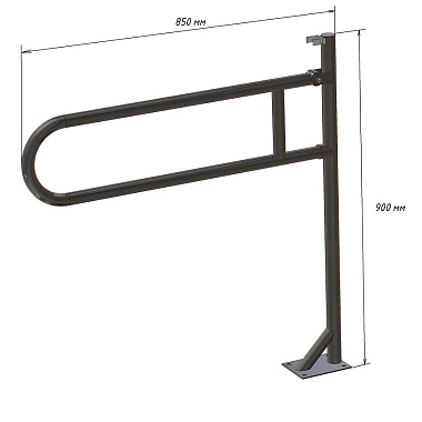 Поручень для унитаза откидной на стойке тип 1